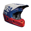 FOX V3 Draftr MX Helm Blau Weiß Rot