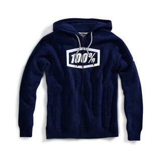 100% Zip Hoody Syndicate Blau/Weiss